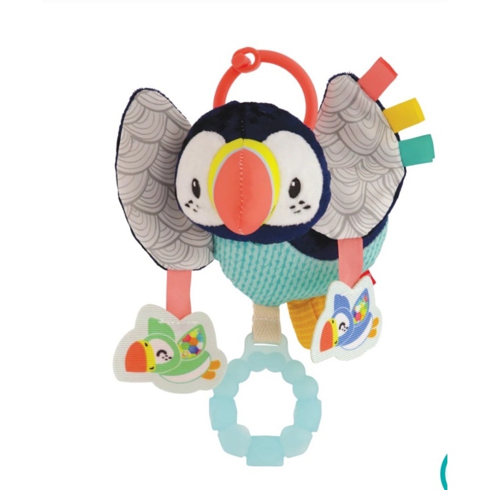 New Infantino GoGaga Jittery Puffin Baby Activity Toy Teether 201044 Blue 0m+